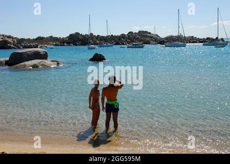 FRANKREICH. SÜD-KORSIKA (2A) LAVEZZI-INSELN. NATURSCHUTZGEBIET Stockfoto