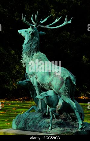 FRANKREICH. PARIS (75) 6. ARR. JARDIN DU LUXEMBOURG. SKULPTUR DER HIRSCHHERDE Stockfoto