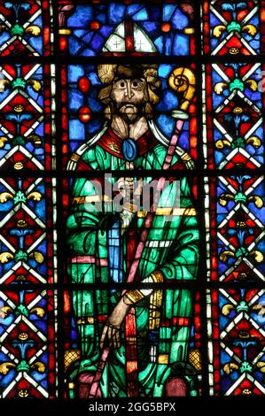 FRANKREICH. MARNE (51) REIMS. DIE KATHEDRALE NOTRE-DAME VON REIMS, DAS MEISTERWERK DER GOTISCHEN KUNST, IN DEM DIE KÖNIGE VON FRANKREICH GEKRÖNT WURDEN, WAR EINES DER ERSTEN MONUM Stockfoto