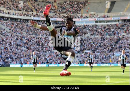 ALLAN SAINT-MAXIMIN FEIERT DAS SPÄTE TOR, NEWCASTLE UNITED FC V SOUTHAMPTON FC, 2021 Stockfoto