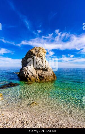 Der Strand von Sansone gilt als einer der schönsten Strände der Insel Elba, Italien Stockfoto