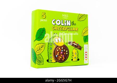 M&S Colin the Caterpillar Button Biscuits Stockfoto