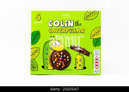 M&S Colin the Caterpillar Button Biscuits Stockfoto