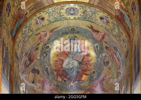 Mosaiken im Inneren der Kirche des Retters auf Blut, Sankt Petersburg, Russland Stockfoto