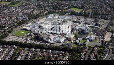 Luftaufnahme des Royal Preston Hospital, Lancashire Stockfoto