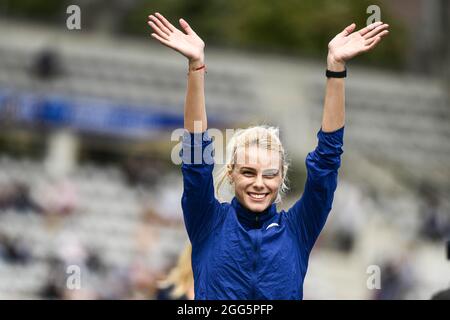 Yuliya (Yuliia) Levchenko (Frauen-Hochsprung) aus der Ukraine tritt während der IAAF Wanda Diamond League, Meeting de Paris Leichtathletik-Veranstaltung am 28. August 2021 im Charlety-Stadion in Paris, Frankreich - Foto Victor Joly / DPPI Stockfoto