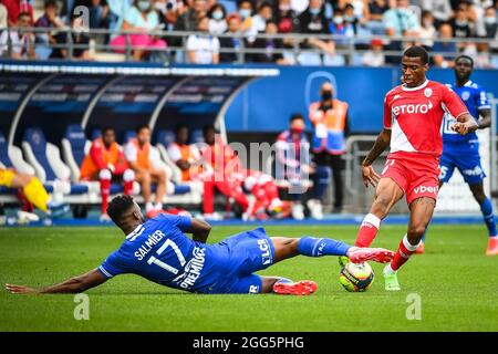 Jean LUCAS von Monaco während der französischen Meisterschaft Ligue 1 Fußballspiel zwischen ESTAC Troyes und AS Monaco am 29. August 2021 im Stade de L'Aube in Troyes, Frankreich - Foto Matthieu Mirville / DPPI Stockfoto