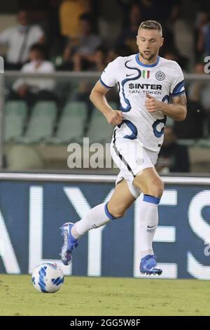 Marcantonio Bentegodi Stadium, Verona, Italien, 27. August 2021, Milan Skriniar - Inter - während Hellas Verona FC vs Inter - FC Internazionale - Itali Stockfoto