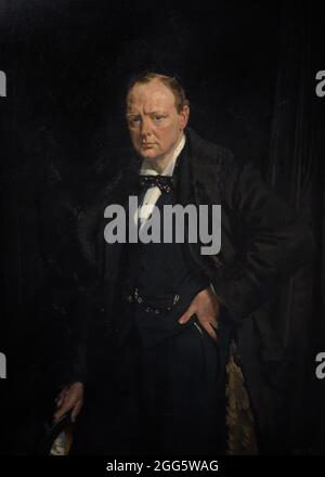 Winston Churchill (1874-1965). Britischer Politiker. Premierminister des Vereinigten Königreichs (1940–1945, 1951–1955). Porträt von William Orpen (1878-1931). Öl auf Leinwand (148 x 102,5 cm), 1916. National Portrait Gallery. London, England, Vereinigtes Königreich. Stockfoto