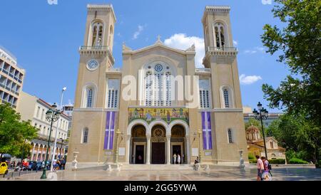 Kathedrale der Verkündigung oder Kathedrale von Athen, Griechenland Stockfoto