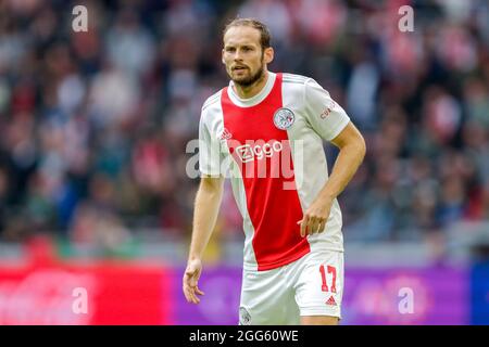 AMSTERDAM, NIEDERLANDE - 29. AUGUST: Daley Blind von Ajax während des niederländischen Eredivisie-Spiels zwischen Ajax und Vitesse in der Johan Cruijff Arena am 29. August 2021 in Amsterdam, Niederlande (Foto: Peter Lous/Orange Picturs) Stockfoto