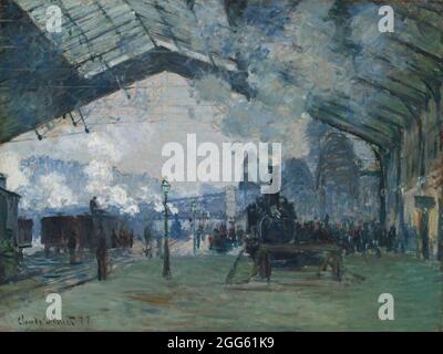 Ankunft des Normandie-Zuges, Gare Saint-Lazare 1877 von Claude Monet Stockfoto