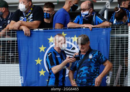 Gewiss Stadium, Bergamo, Italien, 28. August 2021, Atalanta Fans während des Spiels Atalanta BC gegen Bologna FC - Italienische Fußballserie A Stockfoto