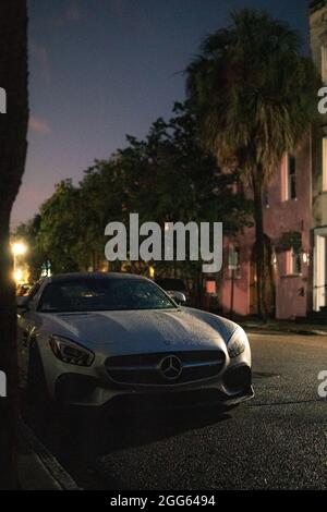 Ein Mercedes AMG GT in Charleston, South Carolina. Stockfoto