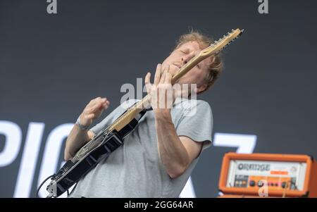 PIGS X7 beim Victorious Festival 2021, Portsmouth, Hampshire, Großbritannien. August 2021. Kredit: Charlie Raven/Alamy Live Nachrichten Stockfoto