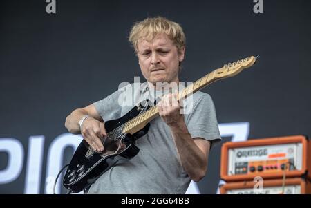 PIGS X7 beim Victorious Festival 2021, Portsmouth, Hampshire, Großbritannien. August 2021. Kredit: Charlie Raven/Alamy Live Nachrichten Stockfoto