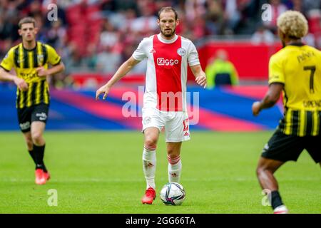 AMSTERDAM, NIEDERLANDE - 29. AUGUST: Daley Blind von Ajax während des niederländischen Eredivisie-Spiels zwischen Ajax und Vitesse in der Johan Cruijff Arena am 29. August 2021 in Amsterdam, Niederlande (Foto: Peter Lous/Orange Picturs) Stockfoto