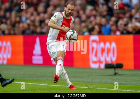 AMSTERDAM, NIEDERLANDE - 29. AUGUST: Daley Blind von Ajax während des niederländischen Eredivisie-Spiels zwischen Ajax und Vitesse in der Johan Cruijff Arena am 29. August 2021 in Amsterdam, Niederlande (Foto: Peter Lous/Orange Picturs) Stockfoto