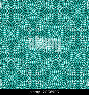 Nahtloses Muster mit geometrischen Motiven in 3 Farben Stockfoto