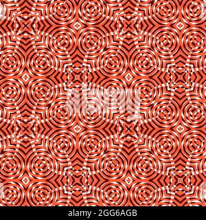 Nahtloses Muster mit geometrischen Motiven in 3 Farben Stockfoto