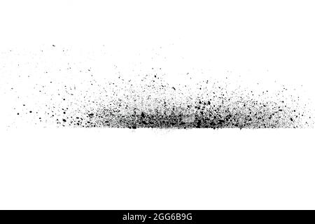 Tintenspritzer-Muster, Schwarzer Aquarell-Splatter-Hintergrund. Stockfoto
