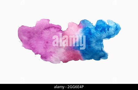 Abstrakte Aquarell-Splash-Vektor-Illustration. Wasserfarbe Tropfen. Isoliert auf weißem Hintergrund Stock Vektor