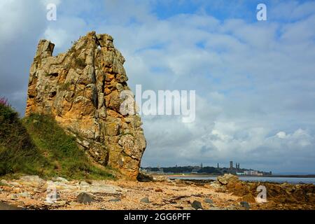 Fife Coastal Path, Blick von Süden und Osten nach St. Andrews. Stockfoto