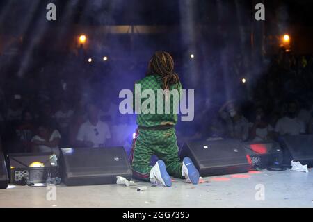 Miramar, FL, USA. August 2021. Yotuel in Konzert im Miramar Regional Park Amphitheater am 28. August 2021. Quelle: Majo Grossi/Media Punch/Alamy Live News Stockfoto