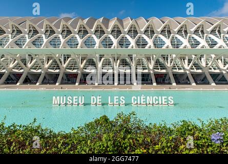 Museu de les Ciències (Wissenschaftsmuseum von Prinz Philip), Stadt der Künste und Wissenschaften, Valencia, Spanien Stockfoto