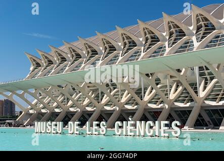 Museu de les Ciències (Wissenschaftsmuseum von Prinz Philip), Stadt der Künste und Wissenschaften, Valencia, Spanien Stockfoto