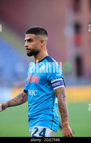 Lorenzo Insigne (SSC Napoli) während der italienischen Meisterschaft Serie A Fußballspiel zwischen Genua CFC und SSC Napoli am 29. August 2021 im Luigi Ferraris Stadion in Genua, Italien - Foto Nderim Kaceli / DPPI Stockfoto