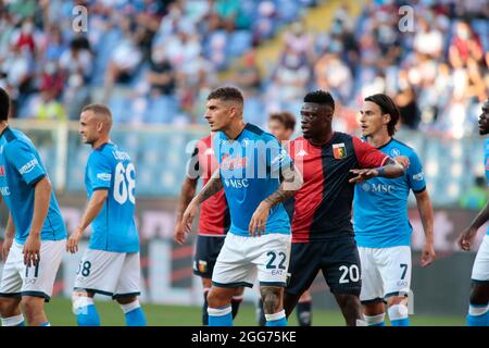 Giovanni Di Lorenzo (SSC Napoli) während der italienischen Meisterschaft Serie A Fußballspiel zwischen Genua CFC und SSC Napoli am 29. August 2021 im Luigi Ferraris Stadion in Genua, Italien - Foto Nderim Kaceli / DPPI Stockfoto