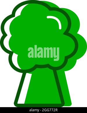 Grüner Baum, Symbolillustration, Vektor auf weißem Hintergrund Stock Vektor
