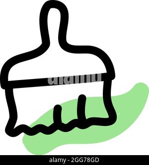 Flacher breiter Pinsel, Symbolillustration, Vektor auf weißem Hintergrund Stock Vektor