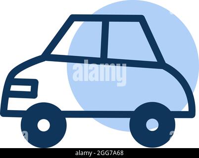 Stadtauto, Symbolillustration, Vektor auf weißem Hintergrund Stock Vektor