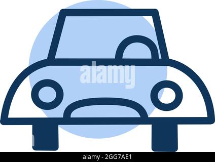 Blauer Straßenwagen, Symbolillustration, Vektor auf weißem Hintergrund Stock Vektor