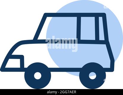 Bergauto, Symbolillustration, Vektor auf weißem Hintergrund Stock Vektor