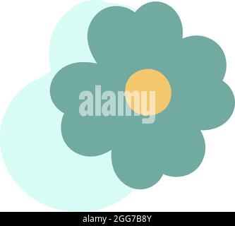 Bluemink Blume, Symbolillustration, Vektor auf weißem Hintergrund Stock Vektor
