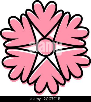 Schneeflockenblume, Symbolillustration, Vektor auf weißem Hintergrund Stock Vektor