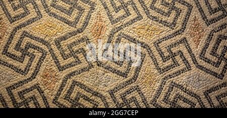 Swastika Symbol in alten keltischen Mosaik Dekoration. Design für einen alten Stil Hintergrund. Stockfoto