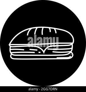 Fat Sandwich, Symboldarstellung, Vektor auf weißem Hintergrund Stock Vektor