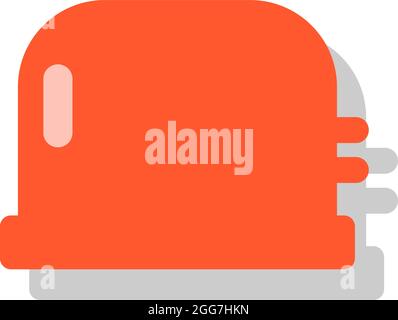 Roter Toaster für die Küche, Symboldarstellung, Vektor auf weißem Hintergrund Stock Vektor