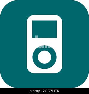 Alter MP3-Player, Symboldarstellung, Vektor auf weißem Hintergrund Stock Vektor