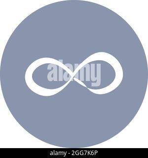 Unendlichkeits-Symbol, Symbolillustration, Vektor auf weißem Hintergrund Stock Vektor