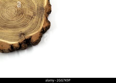 Ein Holzring als Dekoration in Ihrem Haus. Stockfoto