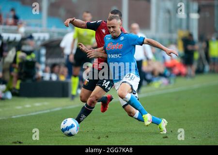 Stanislav Lobotka (SSC Napoli) während der italienischen Meisterschaft Serie A Fußballspiel zwischen Genua FC und SSC Napoli am 29. August 2021 im Luigi Ferraris Stadion in Genua, Italien - Foto Nderim Kaceli Stockfoto