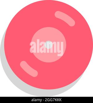 Pinkfarbenes Vinyl mit alter Musik, Symbolillustration, Vektor auf weißem Hintergrund Stock Vektor