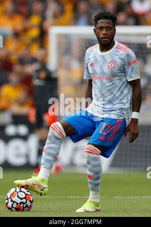 Wolverhampton, England, 29. August 2021. Fred von Manchester United während des Premier League-Spiels in Molineux, Wolverhampton. Bildnachweis sollte lauten: Darren Staples / Sportimage Credit: Sportimage/Alamy Live News Stockfoto