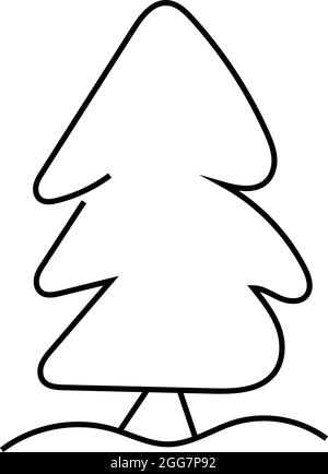 Einfache Fichte, Symbolillustration, Vektor auf weißem Hintergrund Stock Vektor