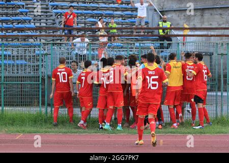 Pagani, Italien. August 2021. Erster Tag der Meisterschaft, erste Runde während der italienischen Football League Pro, Serie C, Paganese gegen ACR Messina im Marcello Torre Stadium. Endergebnis 4-4. (Foto: Pasquale Senatore/Pacific Press/Sipa USA) Quelle: SIPA USA/Alamy Live News Stockfoto